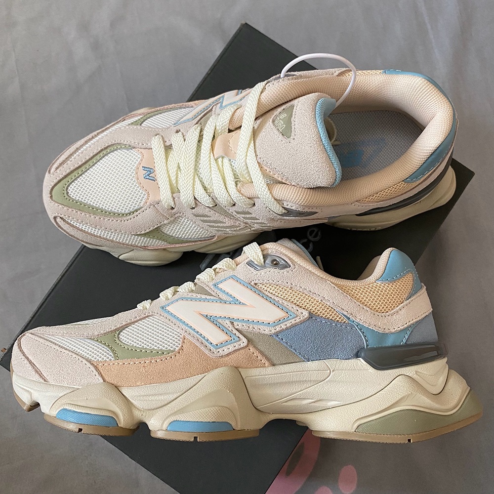 New Balance Women's Sneakers - Cream, Blue, and Tan